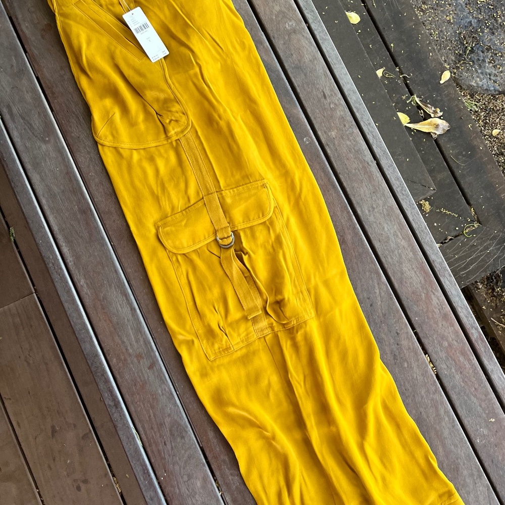 Anthropologie Beautiful Gold Women s Wide Leg Pants 6  NWT